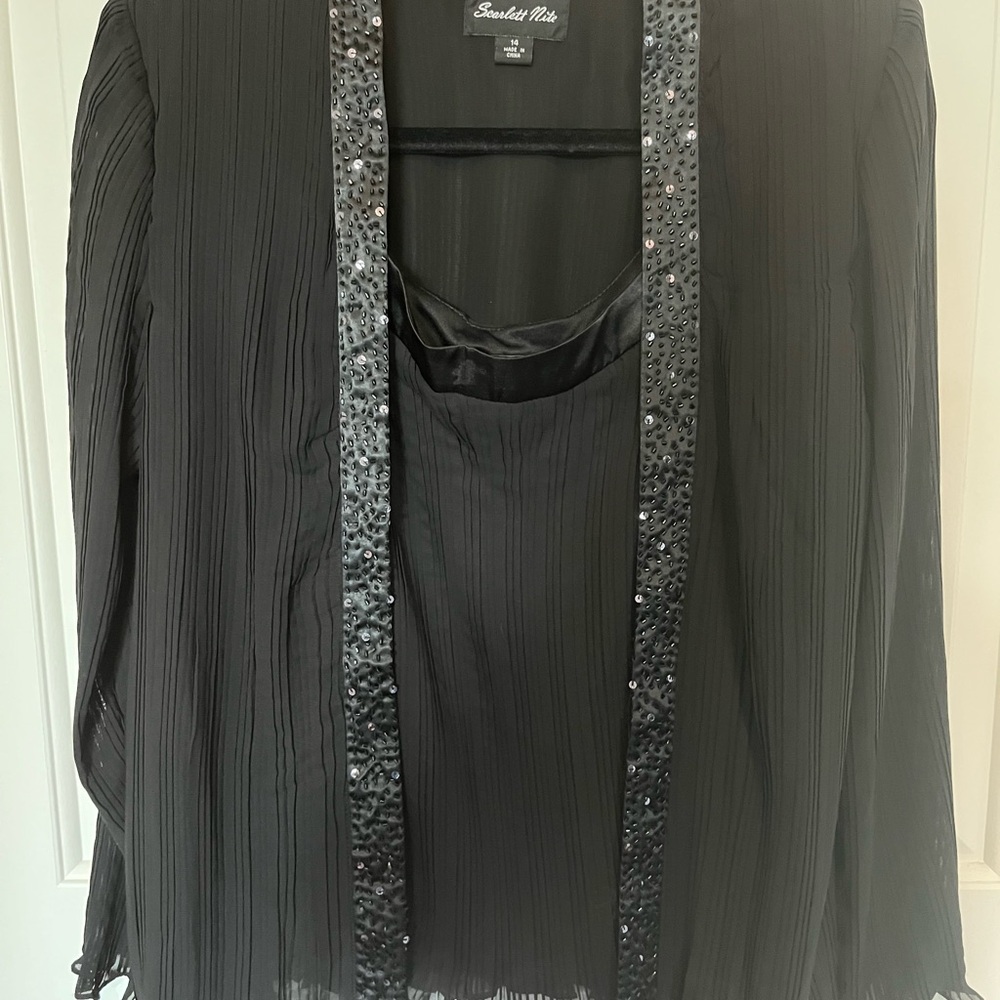 Scarlett Nite Black Sequin Jacket and sleeveless top